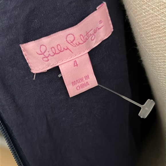 LILLY PULITZER Valli Embroidered Soutache Slip Dress - True Navy- Size 4 - Picture 8 of 13